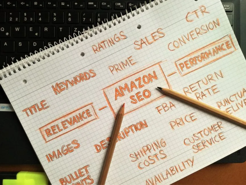 A digital marketer analyzing semantic search terms for Amazon keyword research using advanced AI software to boost product visibility.