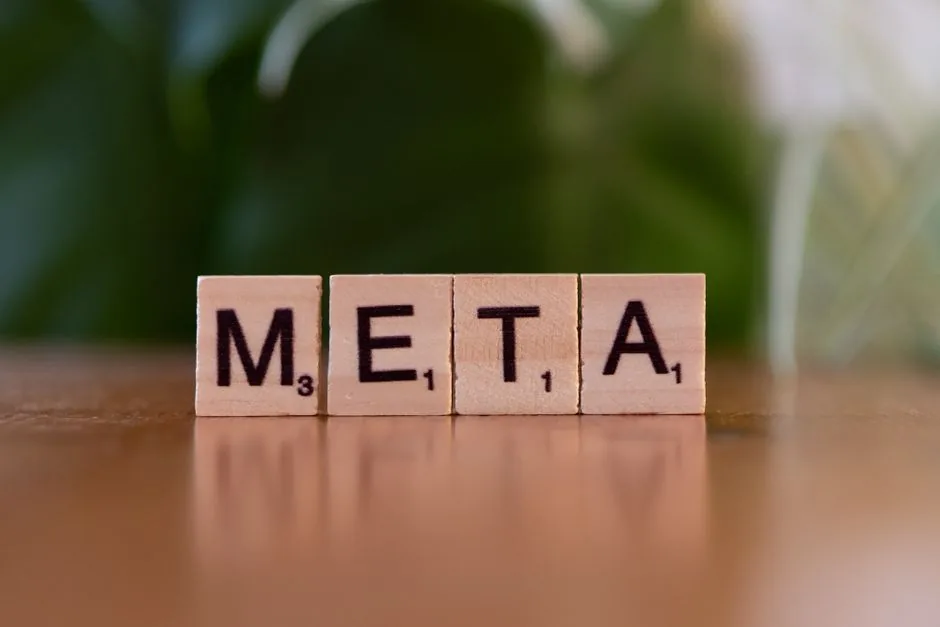Illustration of Meta logo with a web crawler robot scanning a website, highlighting the risk for brand managers and CTOs concerned about AI training and data privacy