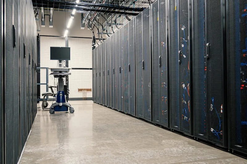 Server in data center simboleggiano l'espansione dell'infrastruttura IA finanziata da Alphabet con 80 miliardi di dollari